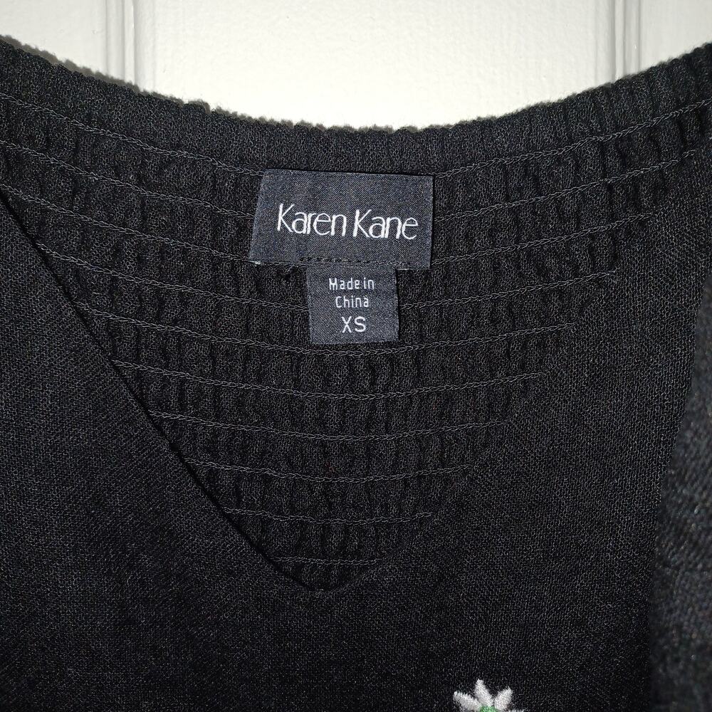 Karen Kane In The Garden Embroidered Tiered Midi Dress Black XS/S - Picture 5 of 15